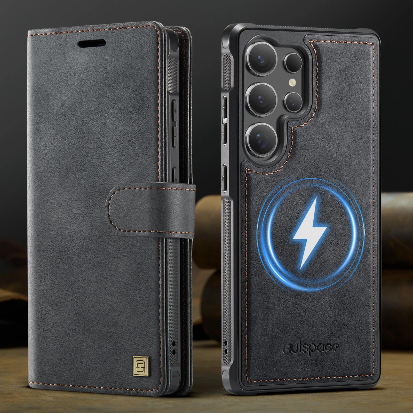 Leather Phone Case 2-in-1 Detachable Wallet Cover With Card Holder For Samsung Galaxy S25 Plus