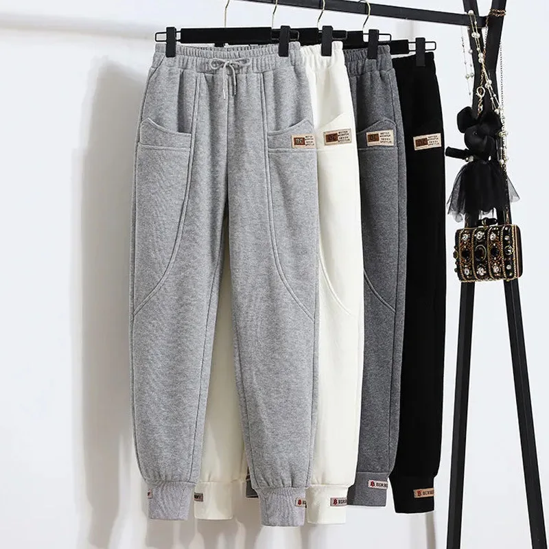 

Pants Women's 2023 New Fashion Solid Color Casual Sports Pants Loose Strap High Waist Versatile Harlem Pants Брюки Для Отдыха