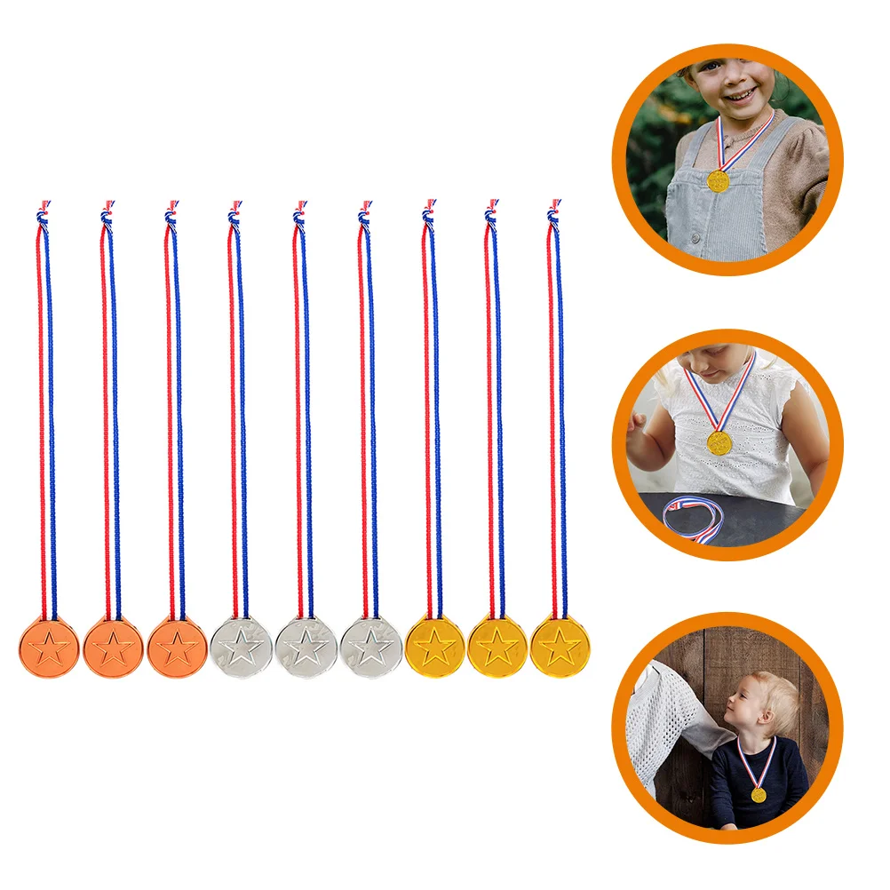 

9 Pcs Children's Medal Soccer Games Medals Large Party Gifts Decor Plastic Competition Supply