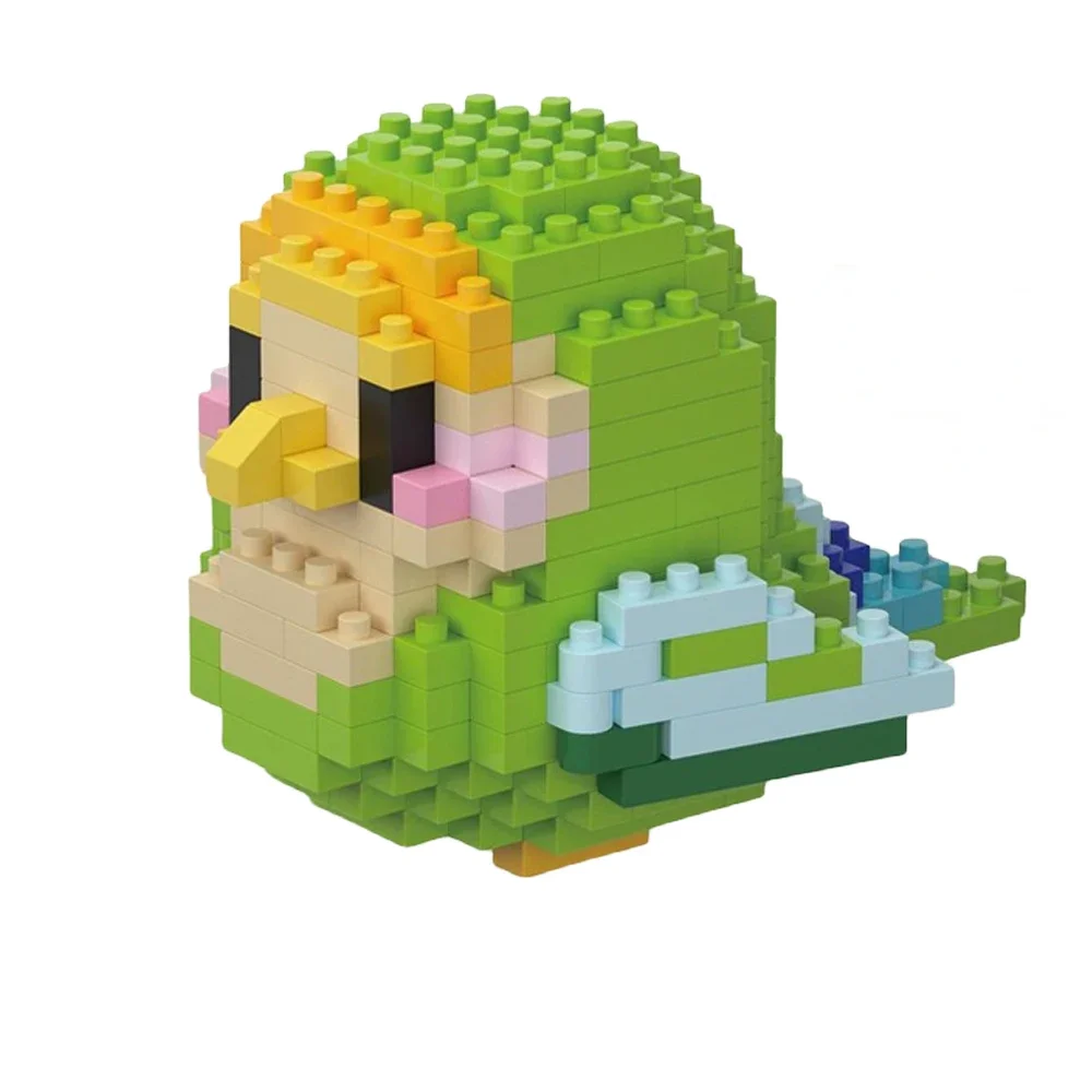 KNEW BUILT Colorful Parrot Micro Mini Building Blocks Assembly Toys 3D Model Bricks for Birds Funs Hands-on Ability Gift 3