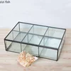 Transparent Glass Jewelry Box Rectangular Storage Boxes Jewelrys Display Box Multi-grid Jewelry Organizer Cosmetic Boxes Tray 5