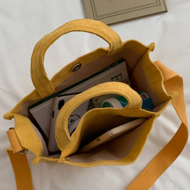 Bolso de hombro de pana casual para mujer – Bolso bandolera de