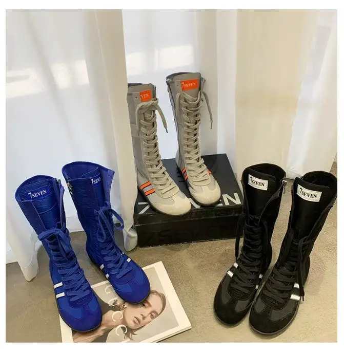 2025 Adult Vintage Maillard Ins New Boxing Boots Spring Lace Up