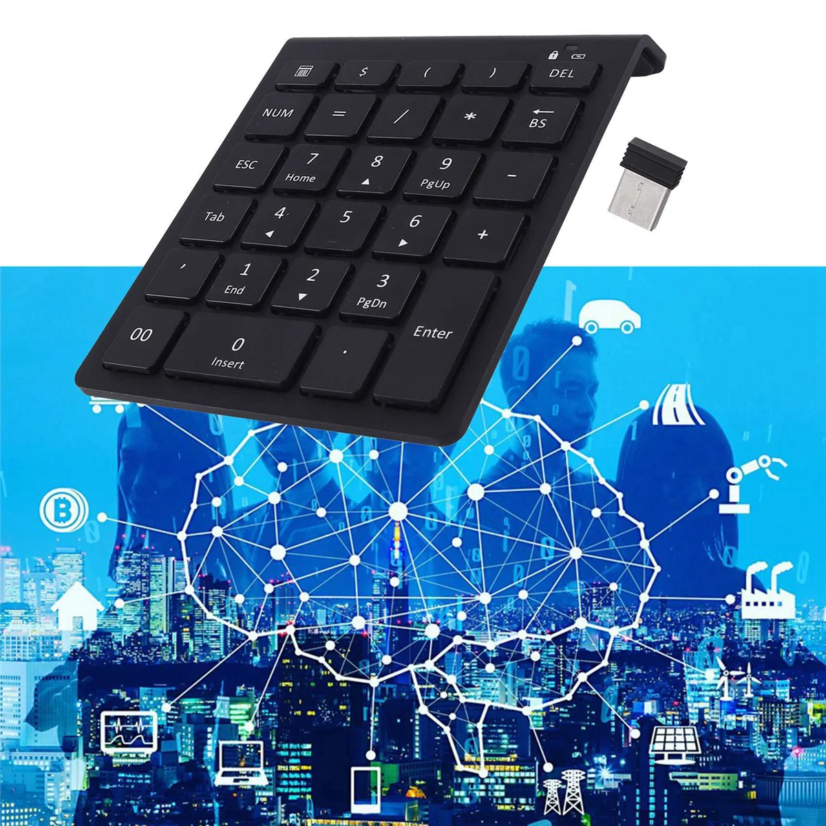 

28 Keys 2.4G Bluetooth Numeric Keyboard Digital Number Keyboard for Tablet Laptop Phone Accounter