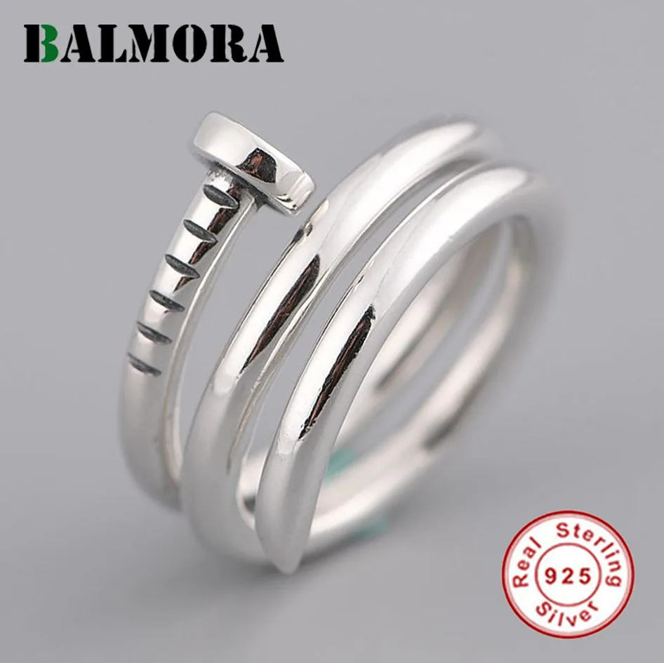 

BALMORA 925 Sterling Silver Rings For Women Vintage Fidget Spinner Band Adjustable Stacking Ring Jewelry