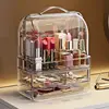 Transparent Lipstick Holder With Lid Lip Gloss Storage Stand Small Makeup Organzier With Handle Cosmetics Storage Display Box 2