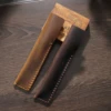 Handmade Genuine Leather Retro Cowhide Single Pencil Case Pen Holder Bag Pens Organizer Pouch Accessories for School Office 5