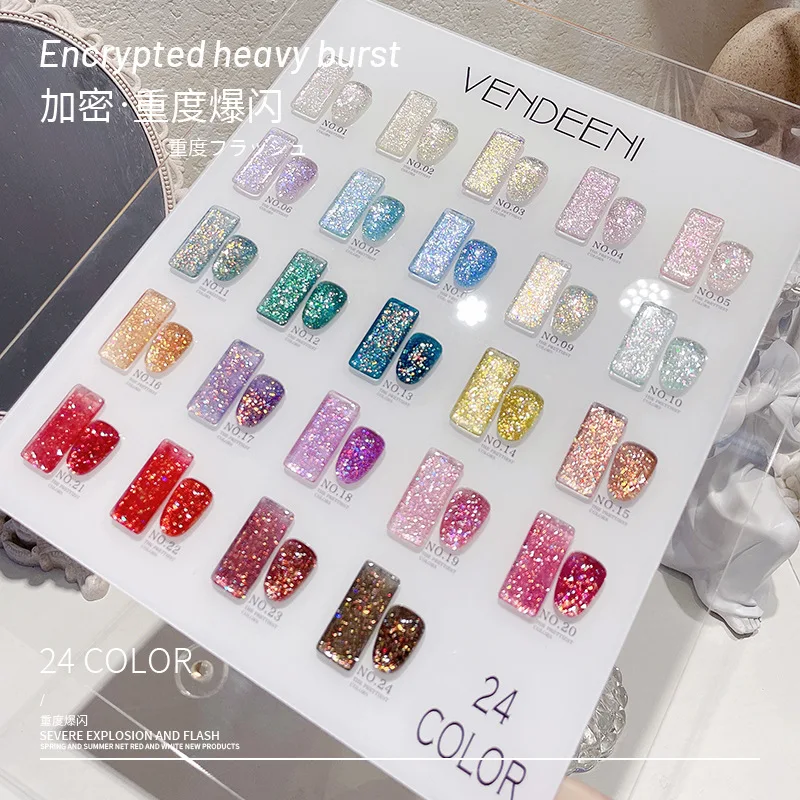 

Glitter UV Gel Nail Polish Super Shining Platinum Paint Nail Gel Varnish Dazzling Sparkling Hybrid Nail Art Led Gel Polish