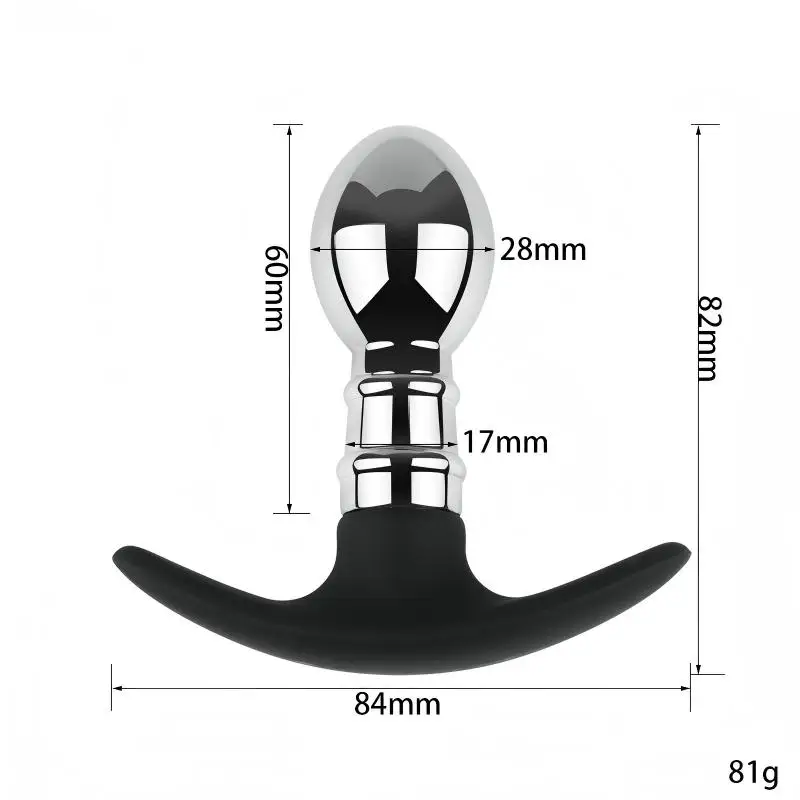 3 Size Anal Plug Sex Toys Metal Silicone Base Smooth Butt Plugs Prostate Massager Dildo Stimulator Anus Masturbator Adult Toys