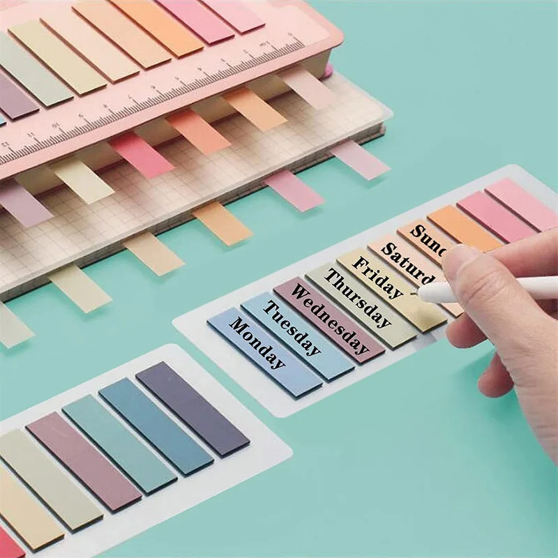 Morandi Colors Sticky Note Tabs for Book Annotation, File Classification Index Stickers, for School and Office Supplies 3