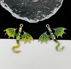Set of 10 Cute Cartoon Charms for Jewelry Making - Enamel Gold Alloy Pendants for Necklaces, Keychains, and DIY Accessories (Light Yellow Gold Color)