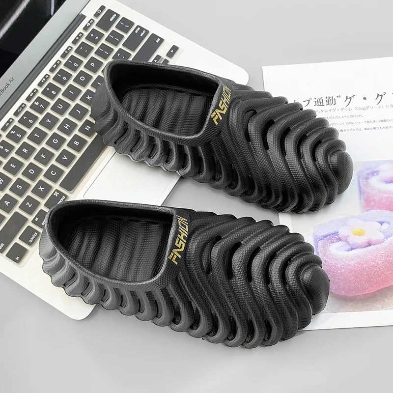 صنادل رجالية عصرية من مادة إي في إيه، أحذية شاطئ مريحة وخفيفة الوزن للرجال، أحذية مائية غير قابلة للانزلاق، أحذية رياضية كاجوال للمشي قابلة للتنفس