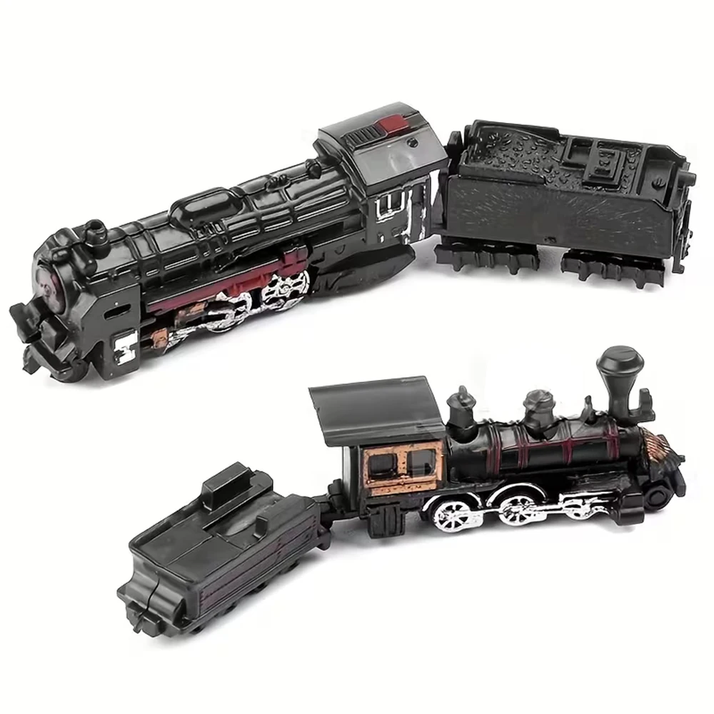 9pcs/Set Mini Train Models Unassembled High-Speed Rail Steam Train ...