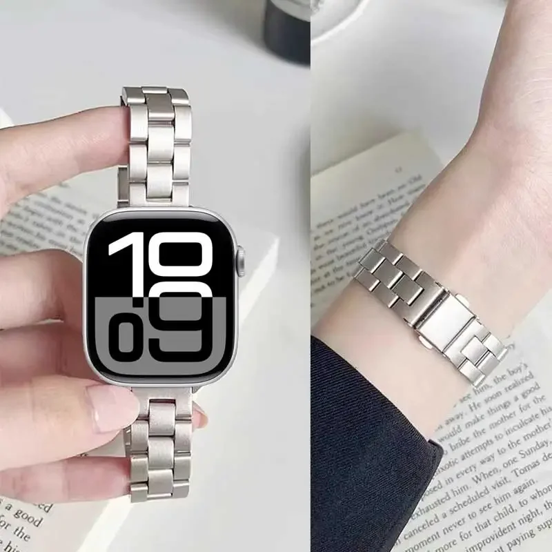 สร้อยข้อมือสแตนเลสสตีล สำหรับ Apple Watch ทุกขนาด