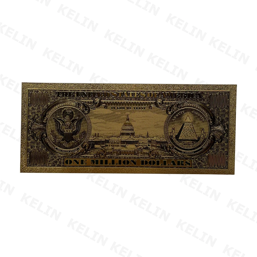 American Bill Dollar 24k Gold Note Fake Money 1 Million For Collection Statue of Liberty Souvenir Ticket Cards