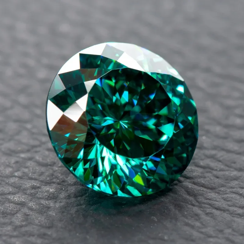 Loose moissanite gemstones jewelry materials Moissanite Stones 100 Faces Cut Emerald Green Primary Colours Round Shape with GRA Certificate DIY Jewelry Making Materials