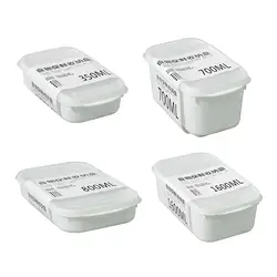 Enhanced Kitchen Storage Containers - Set of 4 White Airtight Food Boxes for Refrigerator Organization (1 set)