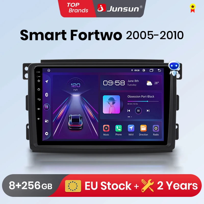 Junsun Carplay Android Auto Autoradio für Smart Fortwo 451 2005 - 2010 Intelligentes System Stereo Multimedia Autoradio ﻿
