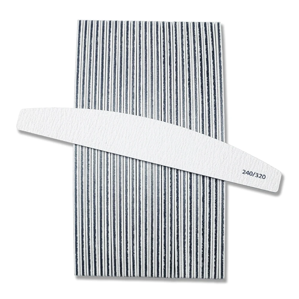 25pcs Half Moon Double-Sided Nail Files