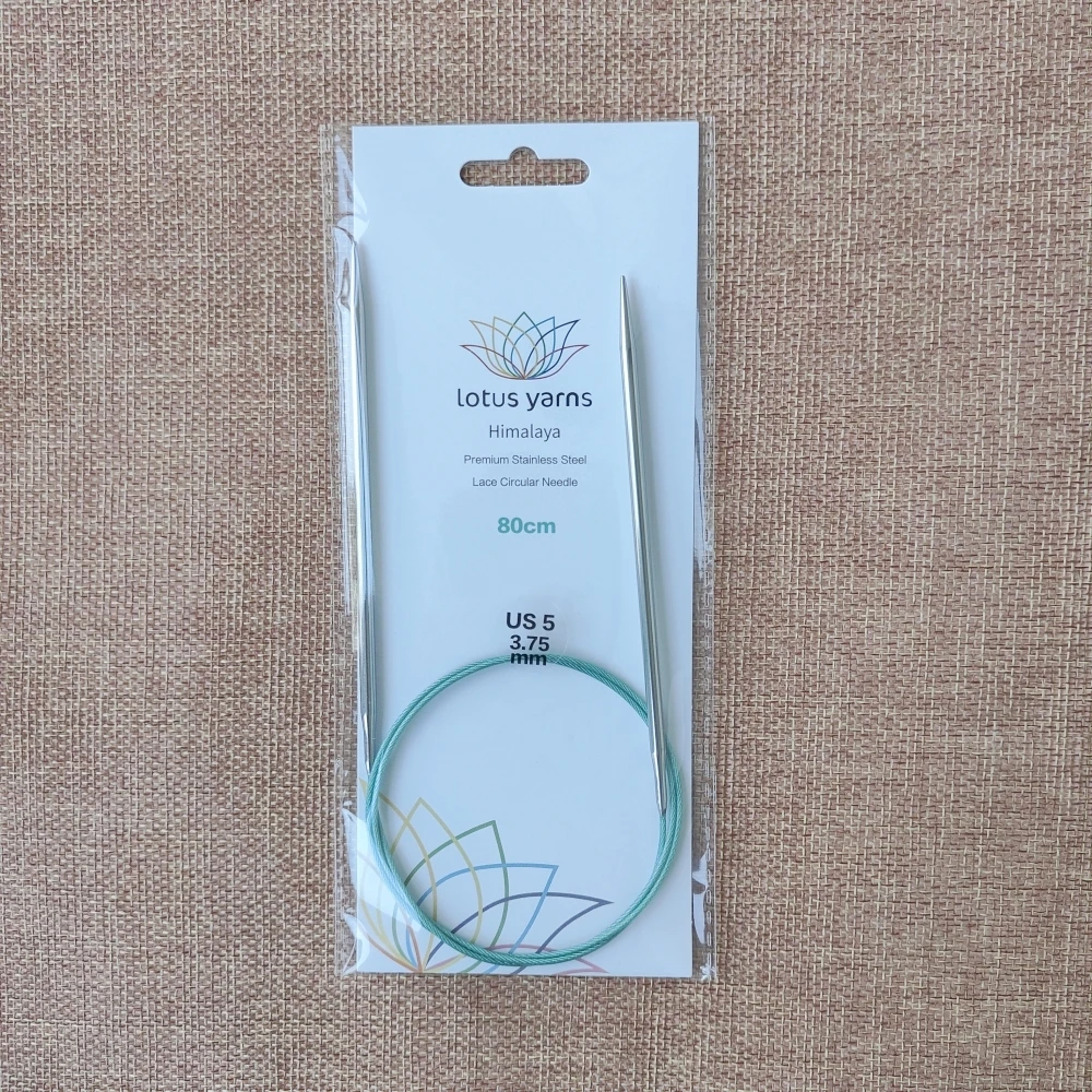 Ferri Circolari Fissi Lotus Yarns Himalaya 40 Cm In Acciaio Inox - Lisci E Leggeri (5.0 Mm)
