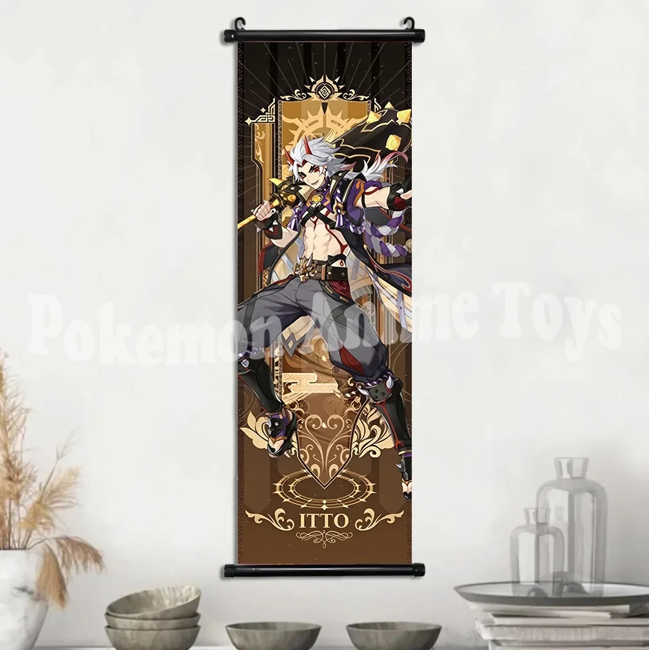 Vibrant Genshin Impact Anime Wall Art Canvas Scroll - Home Decor & Gift