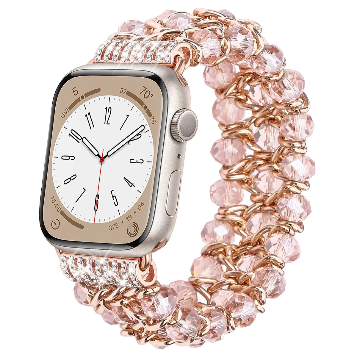 Cinturino di perle compatibile con Apple Watch 38mm 40mm 41mm 42mm 44mm 45mm 49mm per donna cinturino alla moda fatto a mano elegante cinturino carino gioielli per iWatch serie SE, A forma