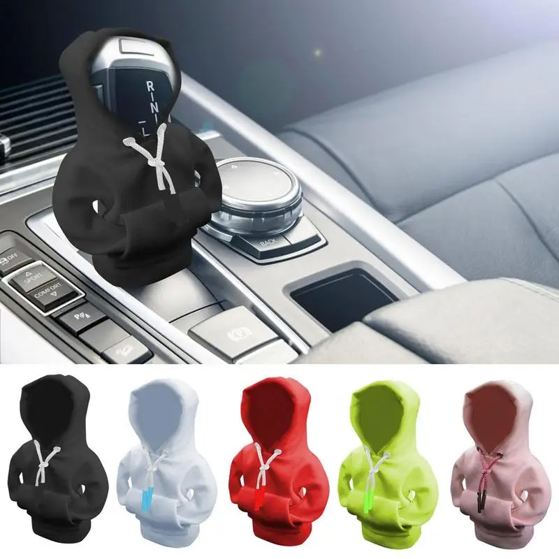 

Car Gear Shift Knob Cover Universal Fit Hoodie For Car Shifter Anti Slip Grip Handle Car Interior Decorations Accessories