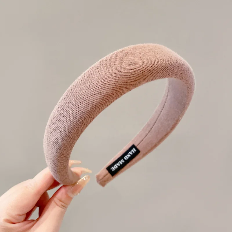2023 Mode Haarband Haarbänder für Frauen Mädchen Einfarbig Twilled Stirnbänder Designer Breites Haarband Haarschmuck Kopfbedeckung – Detail 12