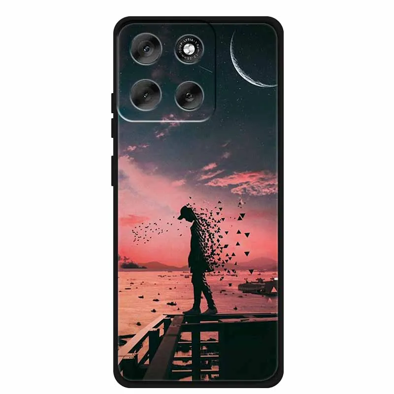 Luxury Silicone TPU Etui Cover - Soft Pink Anime Back Case