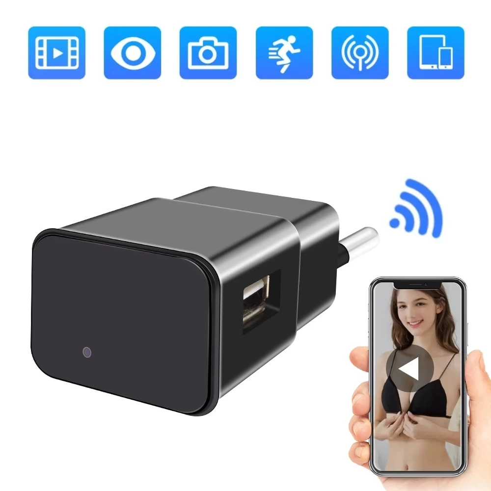 1080P Mini WiFi Surveillance Camera With Plug USB Action Security Recorder Wireless Portable Suport hidden TF card |