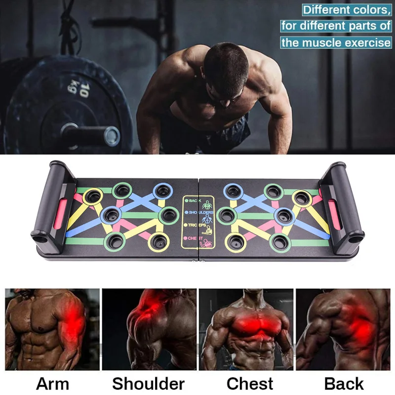 Multifunction Push Up Board Foldable Fitness Stand Abdominal Chest Arm Back Muscle Training Home Gym Body Buliding Portable