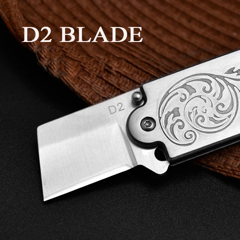 

D2 Mini Pocket Knife Cold Steel EDC Outdoor Camping Keychain Knife Self Defence Multi Tool Gifts For Men