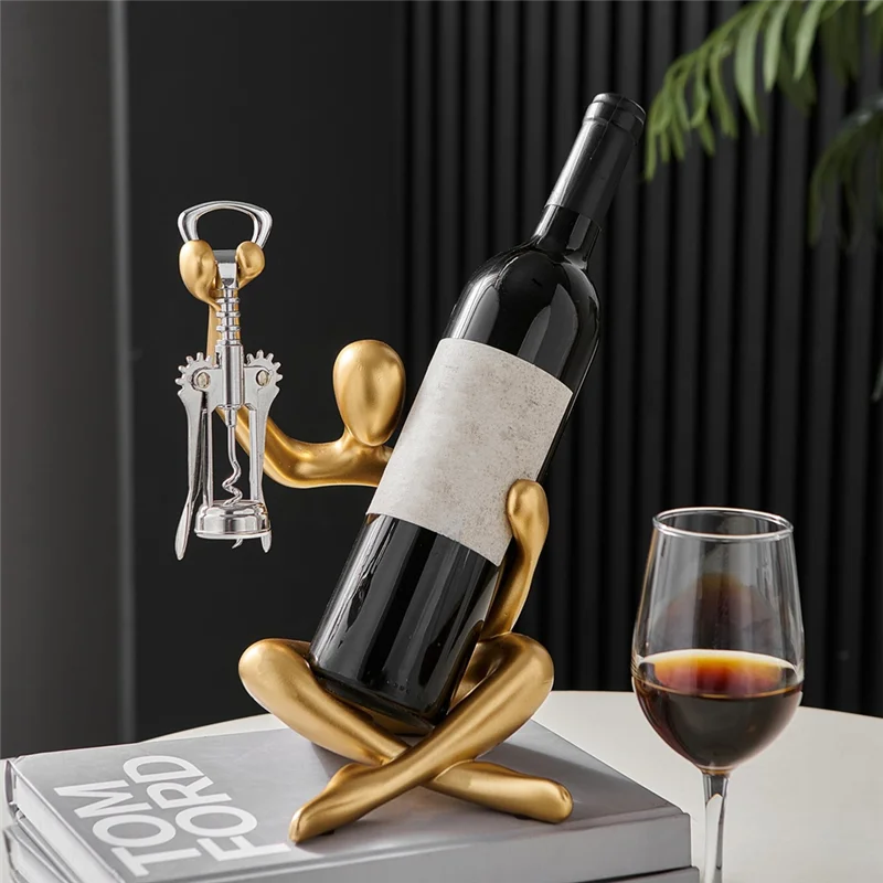Statue Wine Bottle Rack Suitable For Countertop Wine Bottle Holder Rack Desktop Decorative