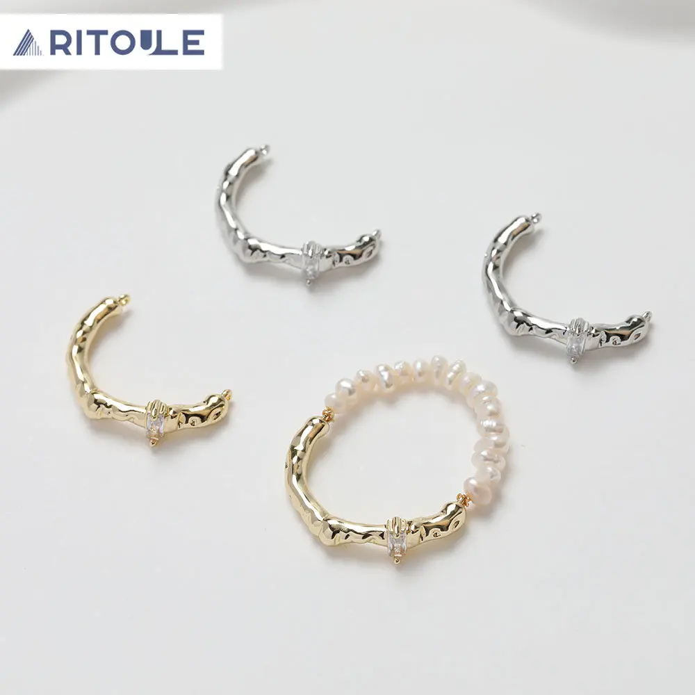 

14K electroplated gold color-preserving irregular ring diy handmade ring handmade material accessories