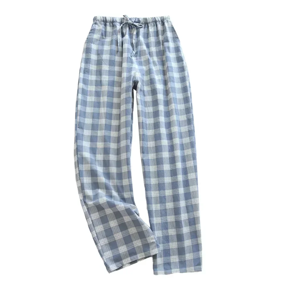 

Pajama Trousers Homewear Mens Cotton All Flannel Clothes Lounge Sleep Nightwear Plaid Long Bottoms Men Pants Johns Seasons