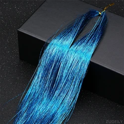Sparkle Shiny Rainbow Hair Tinsel Strands for Braiding with Glitter Decor (Sky blue)