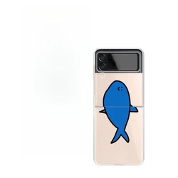 Funny Blue Fish Shockproof Transparent Phone Case - Galaxy ZFlip 4 (-1)