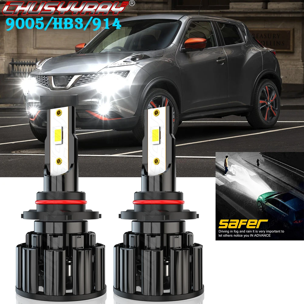 

CHUSYYRAY Car lights Compatible For Nissan Juke 2015-2017-2X 9005 HB3 Front LED Headlight Bulbs High/Low Beam Car accsesories