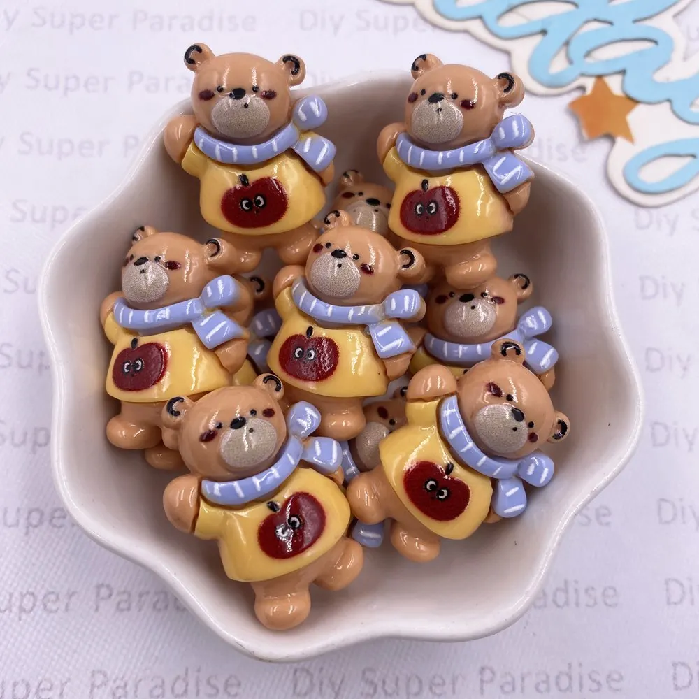 10PCS Harz Bunte Nette Panda Kaninchen Bär Pinguin Hund Flache rückseite Stein Cartoons Sammelalbum Figur DIY Decor Zubehör Handwerk – Detail 4