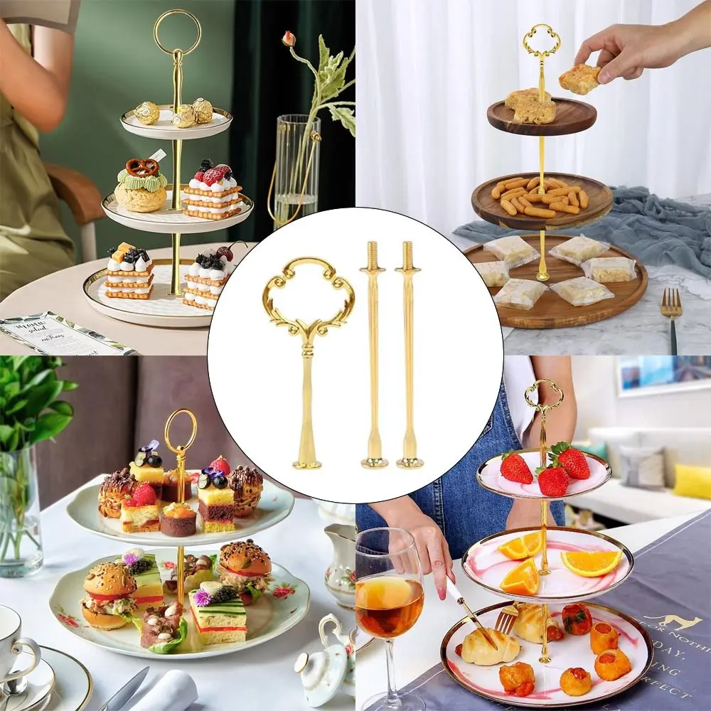 Hardware 2 Tier 3 Tier Zinc Alloy Cake Plate Stand Tray Handle Wedding Party cake display stand