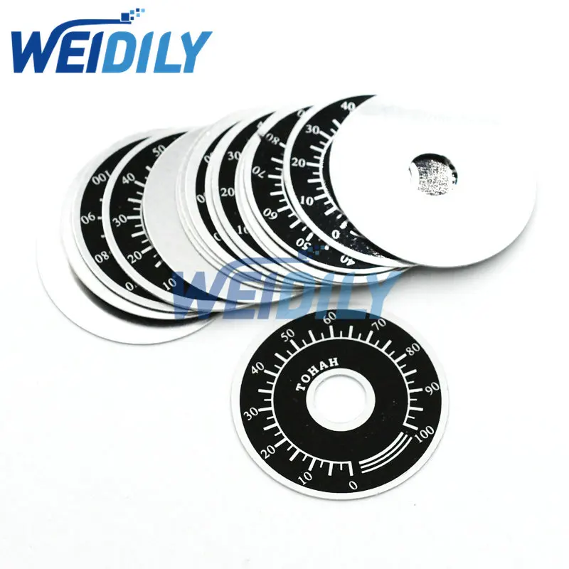 Potentiometer Knobs 10PCS 0-100 WTH118 3590S Potentiometer Knob Scale Digital Scale