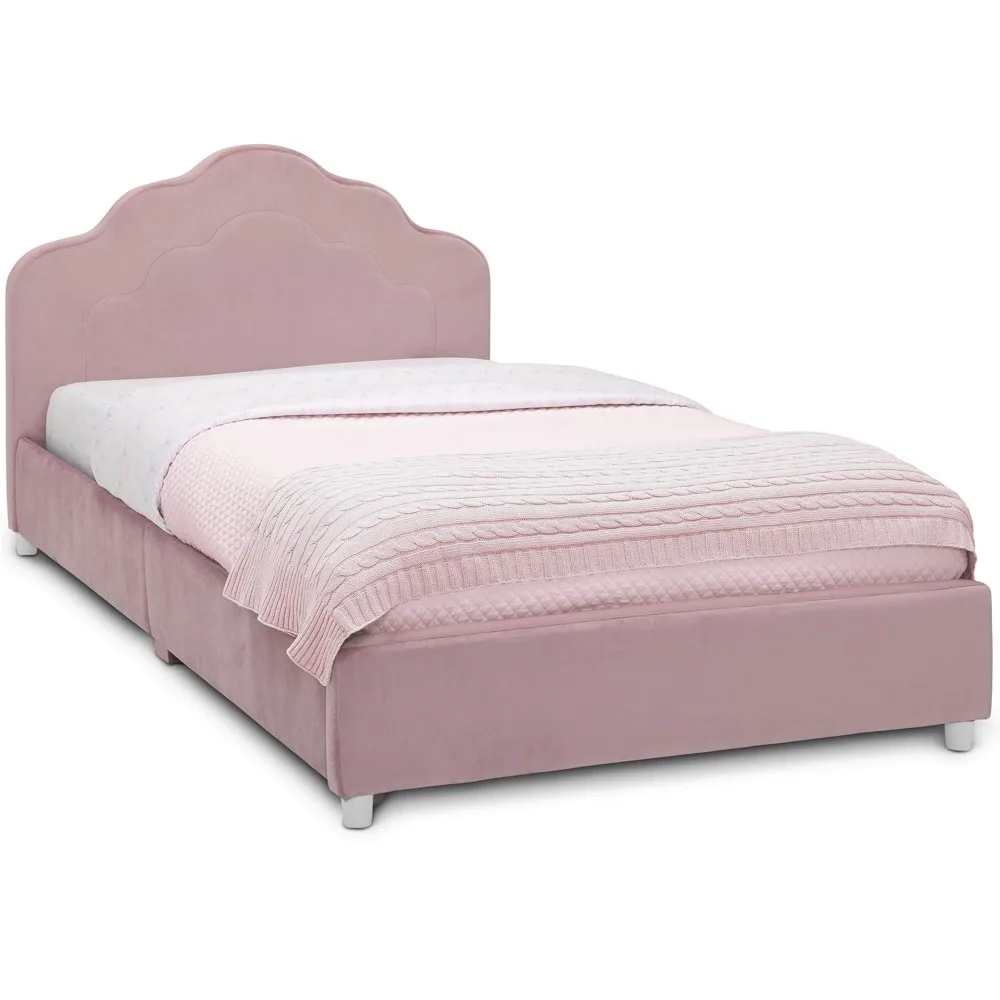 

Children Beds-Upholstered Twin Bed, Rose Pink-80.25"L X 42.13"W X 33.5"H-Wood-42.13x80.25x33.5 Inch (Pack of 1)