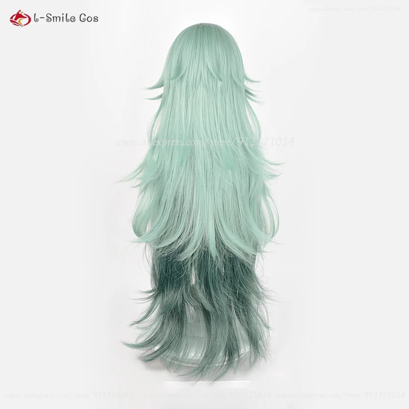 Anime Takatsuki Sen Cosplay Wig 95cm Long Green Gradient Curly Wig