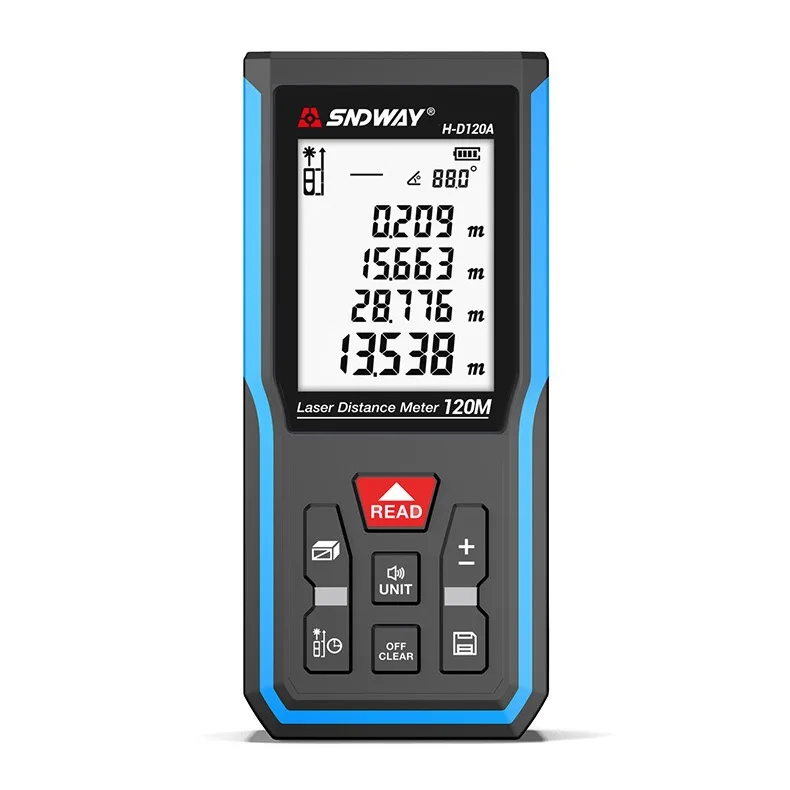

SNDWAY H-D100 Laser rangefinder Distance measuring equipment laser infrared tape measure digital ruler english electronic wheel