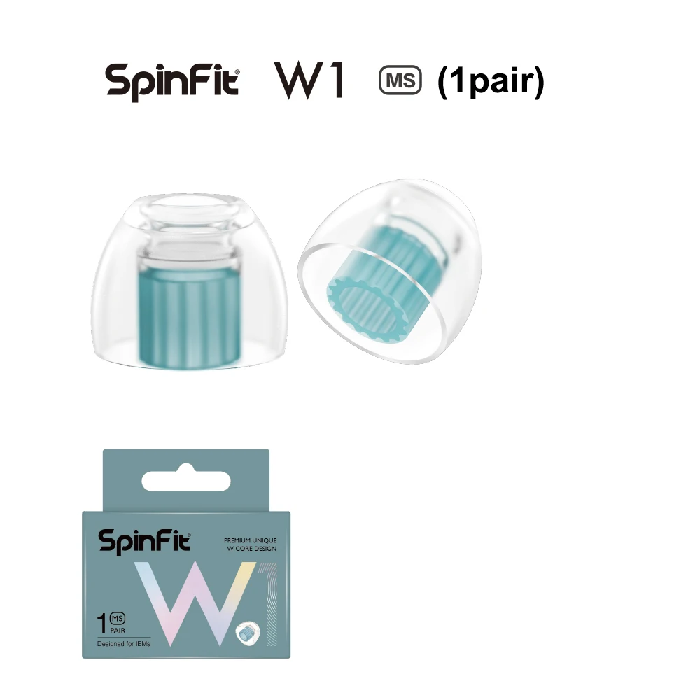 thumbnail image 2 of SpinFit W1 For IEM - L - Patented Medical-Grade Silicone Ear Tips, Double W-Shaped Tube Core, More Stability - Price History 2 of 14