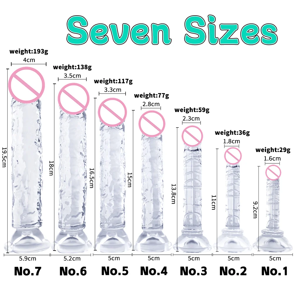 Realistic Dildo Clear Soft Lifelike Sex Toy with Vein Texture Penis for Vagina Anal Stimulation with Strong Suction Cup Adulttoy