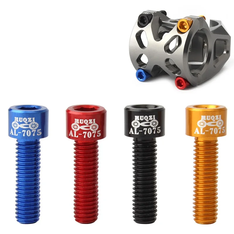 4pcs Bicycle Handlebar Stem Screw Aluminum Alloy M5*17mm Mountain Road
