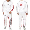 2024 Spring Autumn Men's WTF World Taekwondo Federation Logo Print Hooded Tracksuit+Drawstring Sweatpants Solid Color Sports Set 6