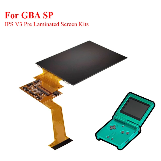 Vollständige neue GBA SP IPS V3 vorlaminierte Bildschirm-LCD-Kits 