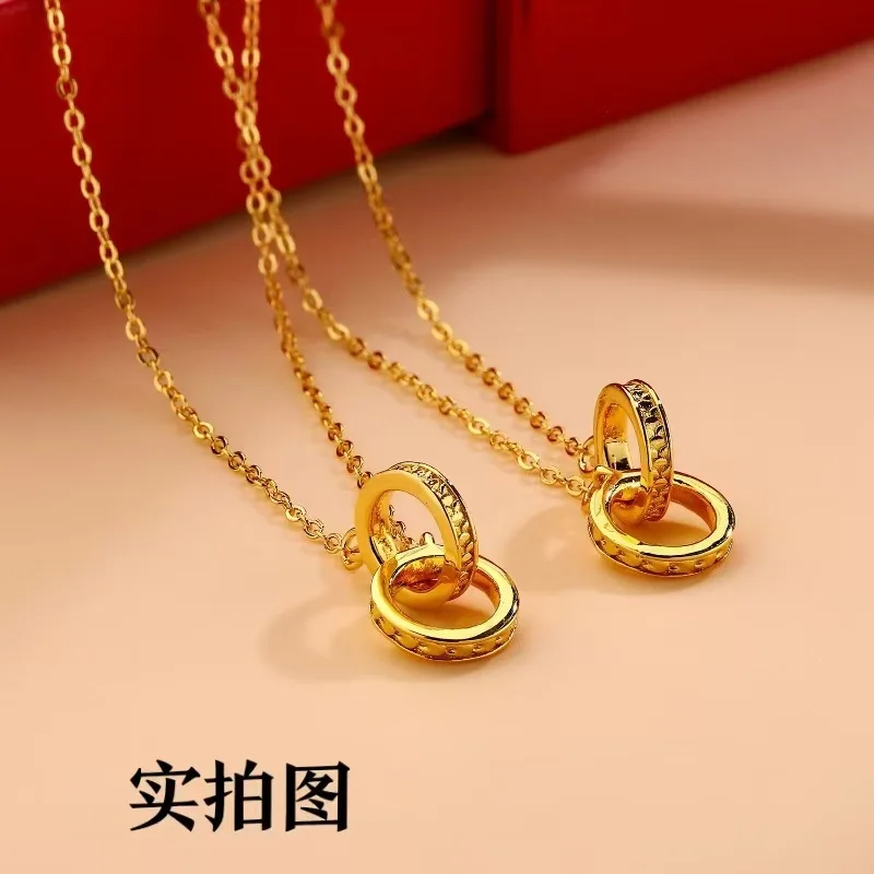 Gold AU999 Dragon Scale Phoenix Feather Necklace Bracelet Women's New 24K Real Gold Link Chandelier Luxury Jewelry